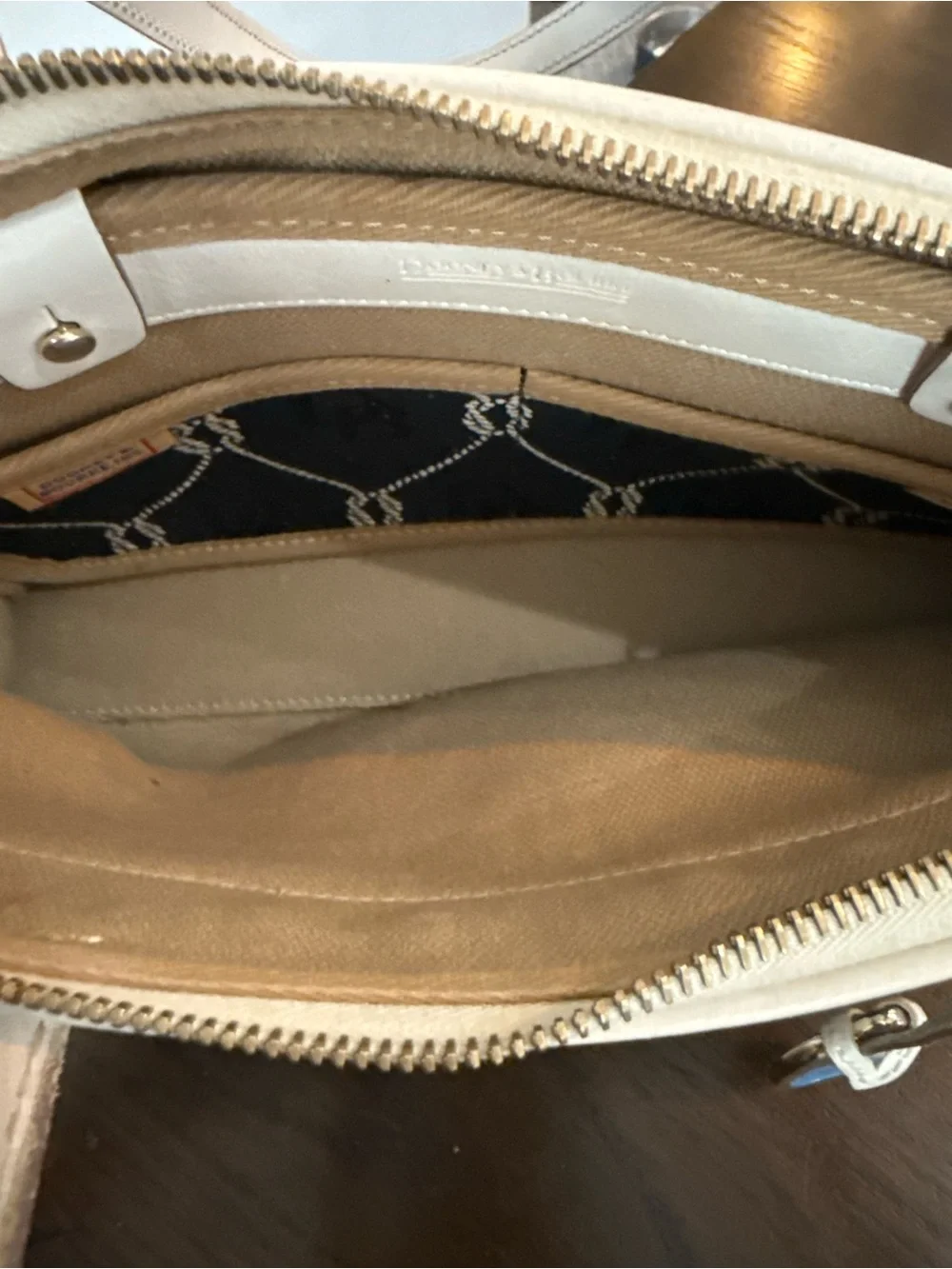Dooney & Bourke Bag Canvas Exterior Signature Nautical Rope Print RARE